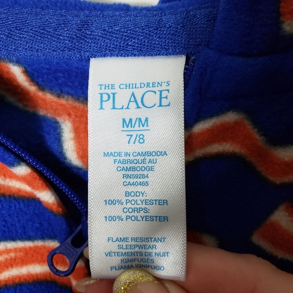 The Children's Place Bacon Onsie Hooded Pajamas - Picture 5 of 7